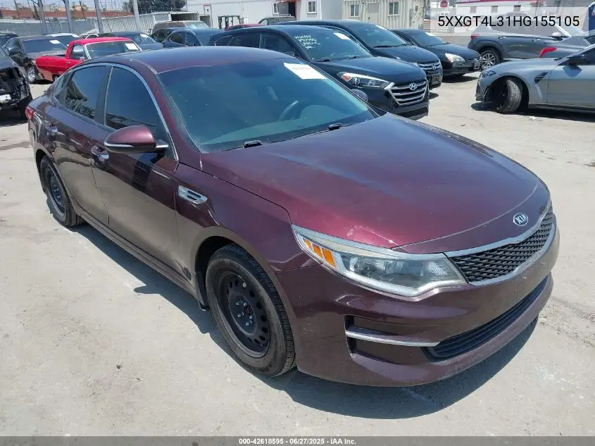2017 Kia Optima Lx VIN: 5XXGT4L31HG155105 Lot: 42618595
