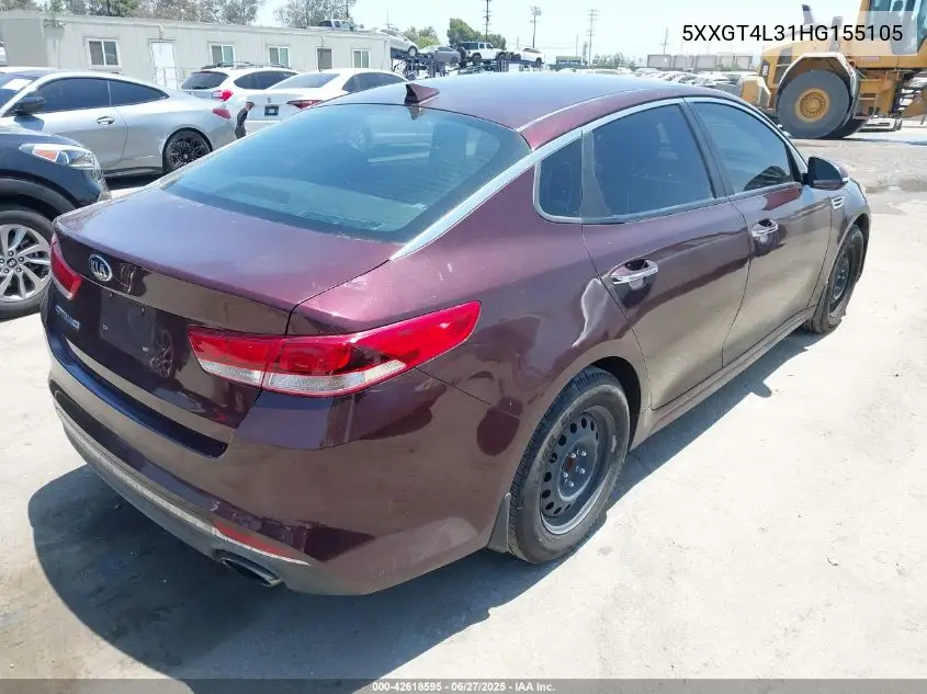 2017 Kia Optima Lx VIN: 5XXGT4L31HG155105 Lot: 42618595