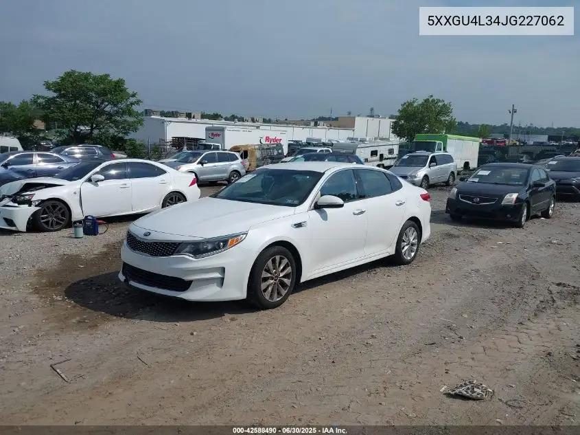 2018 Kia Optima Ex VIN: 5XXGU4L34JG227062 Lot: 42588490