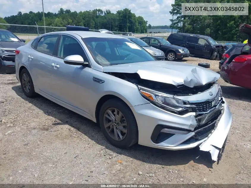 2019 Kia Optima Lx VIN: 5XXGT4L3XKG345802 Lot: 42609317