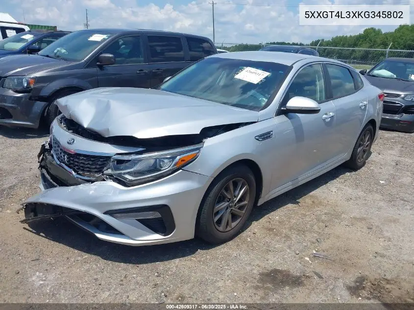 2019 Kia Optima Lx VIN: 5XXGT4L3XKG345802 Lot: 42609317