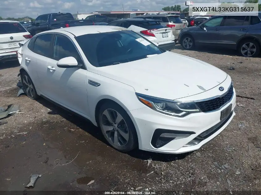 2019 Kia Optima S VIN: 5XXGT4L33KG315637 Lot: 42625184