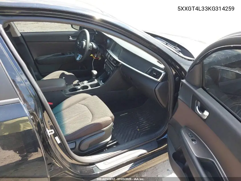 2019 Kia Optima Lx VIN: 5XXGT4L33KG314259 Lot: 42743812