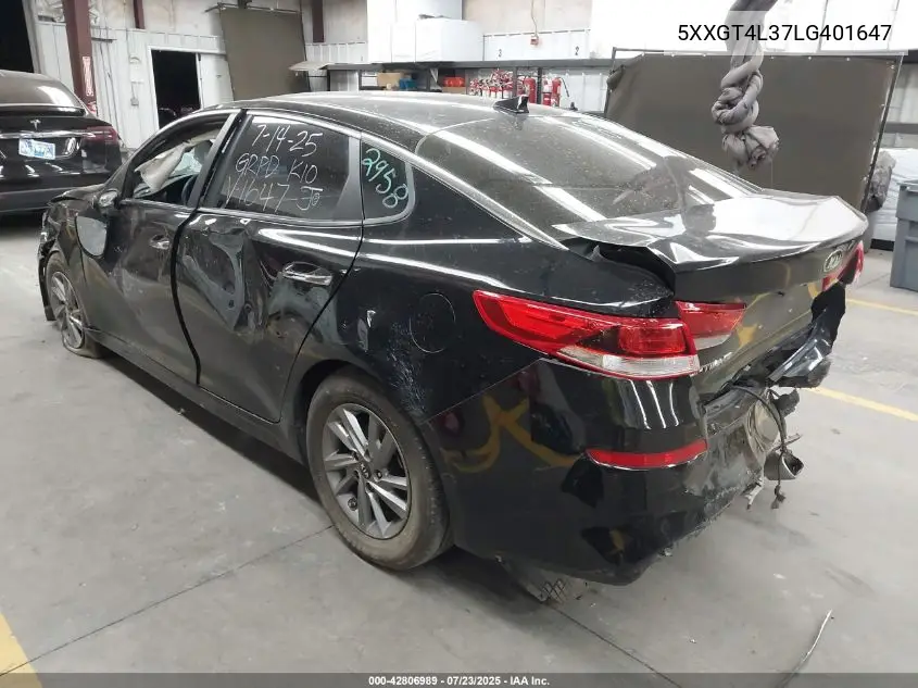 2020 Kia Optima Lx VIN: 5XXGT4L37LG401647 Lot: 42806989