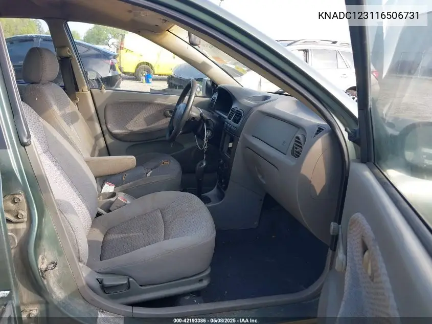 2001 Kia Rio VIN: KNADC123116506731 Lot: 42193386