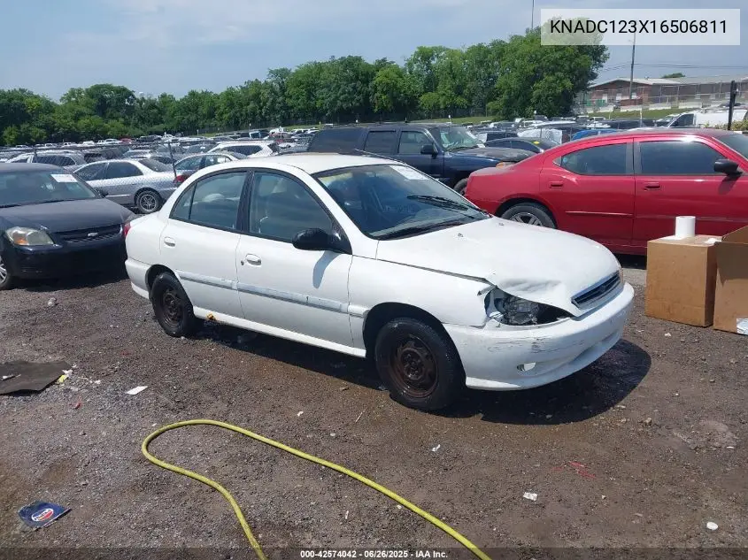 2001 Kia Rio VIN: KNADC123X16506811 Lot: 42574042