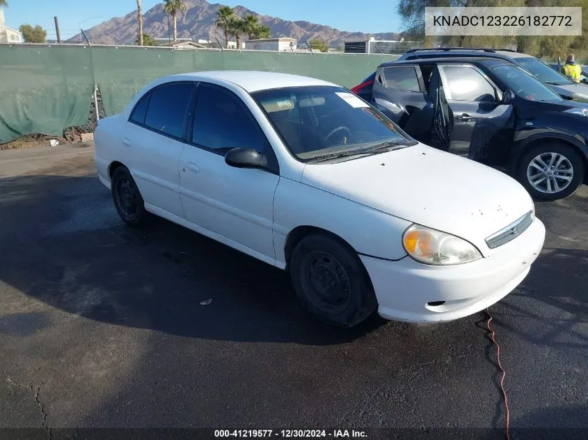 2002 Kia Rio VIN: KNADC123226182772 Lot: 41219577