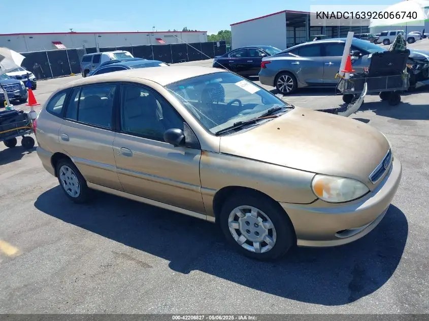 2002 Kia Rio Cinco VIN: KNADC163926066740 Lot: 42206827