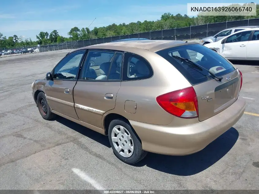 2002 Kia Rio Cinco VIN: KNADC163926066740 Lot: 42206827