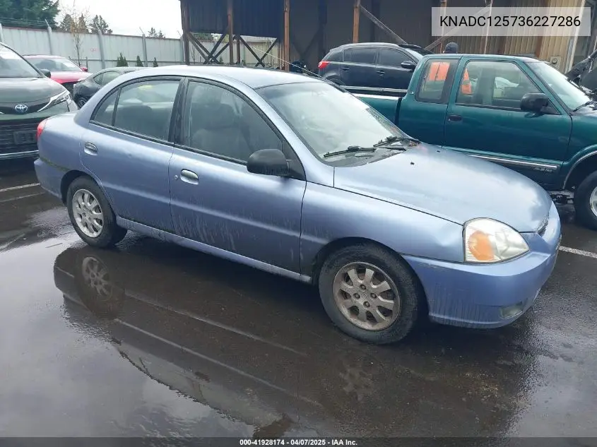 2003 Kia Rio VIN: KNADC125736227286 Lot: 41928174