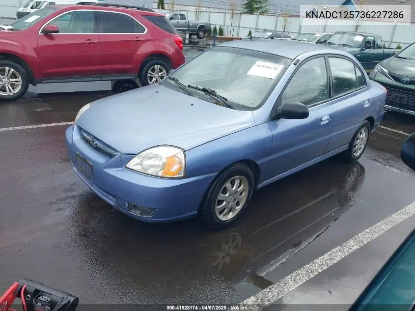 2003 Kia Rio VIN: KNADC125736227286 Lot: 41928174