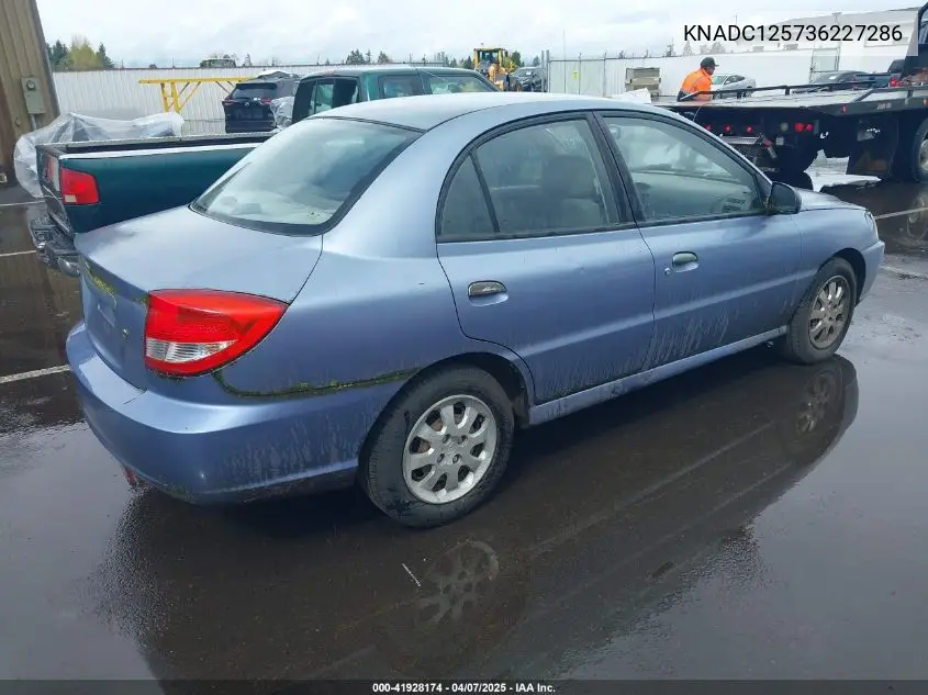 2003 Kia Rio VIN: KNADC125736227286 Lot: 41928174