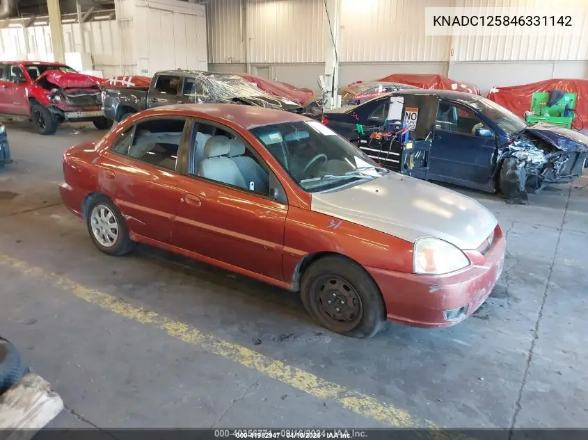2004 Kia Rio VIN: KNADC125846331142 Lot: 41982947