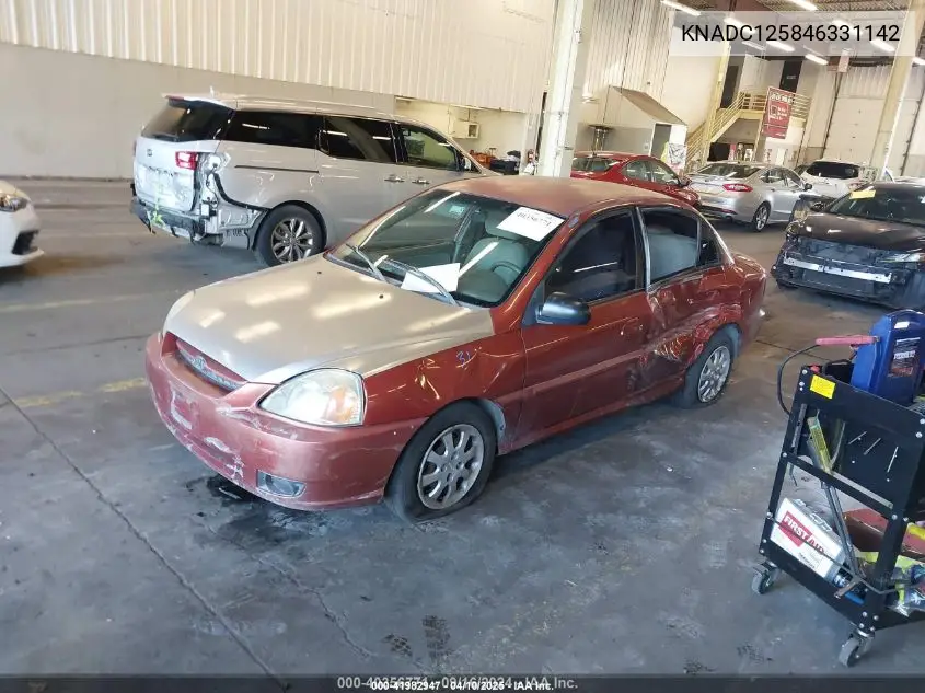 2004 Kia Rio VIN: KNADC125846331142 Lot: 41982947