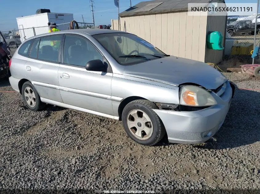 2004 Kia Rio Cinco VIN: KNADC165X46211191 Lot: 42078046
