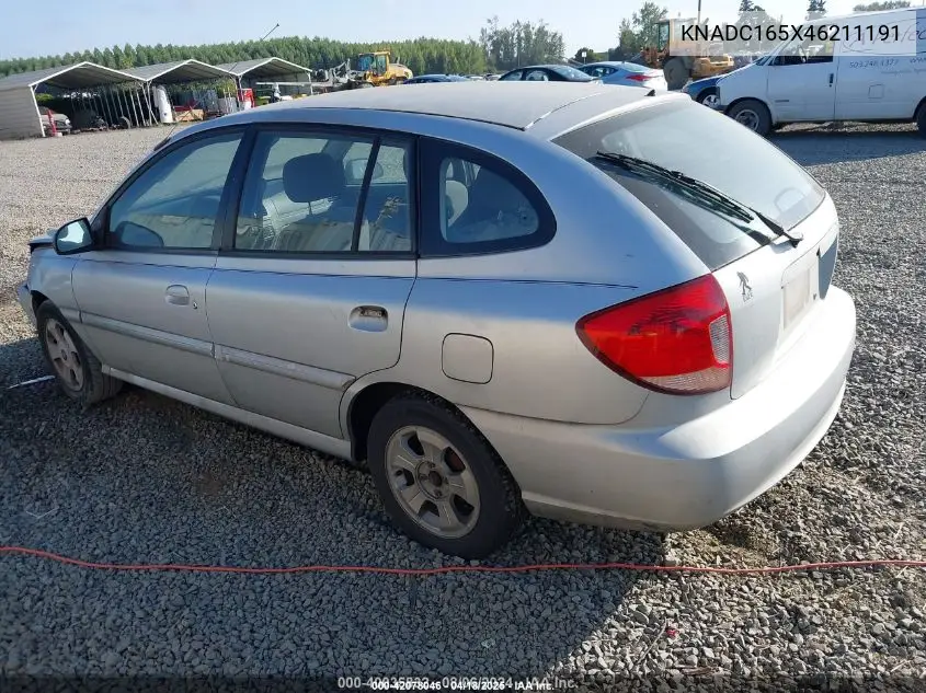 2004 Kia Rio Cinco VIN: KNADC165X46211191 Lot: 42078046
