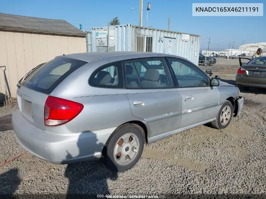 2004 Kia Rio Cinco VIN: KNADC165X46211191 Lot: 42078046