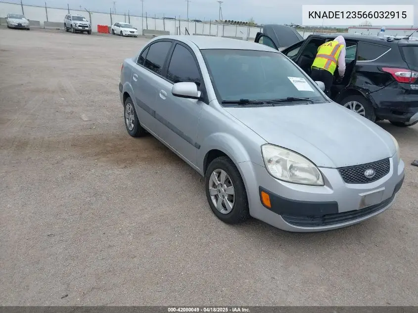 2006 Kia Rio Lx VIN: KNADE123566032915 Lot: 42080049