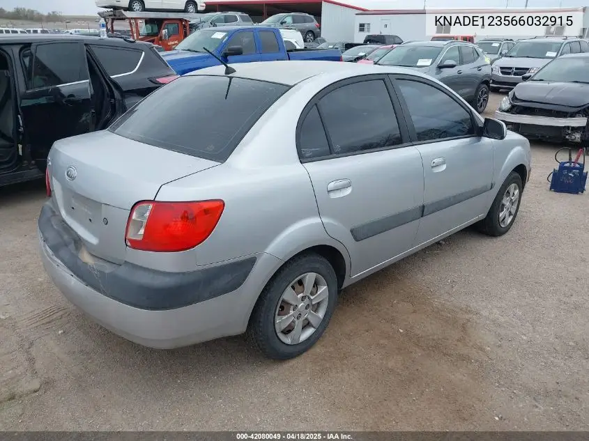 2006 Kia Rio Lx VIN: KNADE123566032915 Lot: 42080049