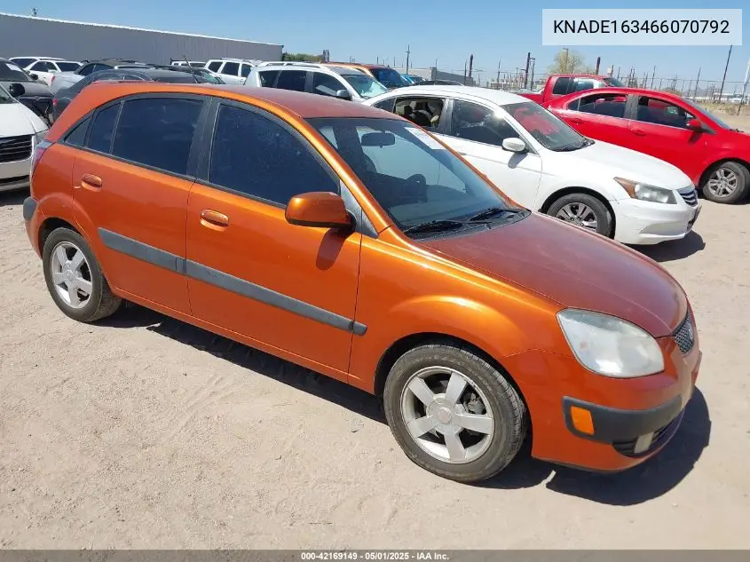 2006 Kia Rio5 Sx VIN: KNADE163466070792 Lot: 42169149