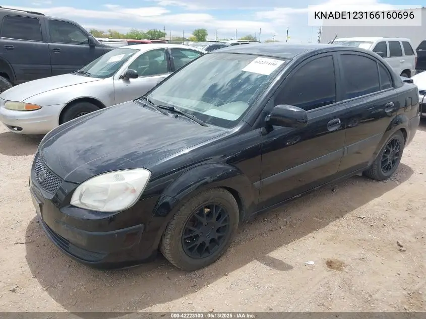 2006 Kia Rio Lx VIN: KNADE123166160696 Lot: 42223100