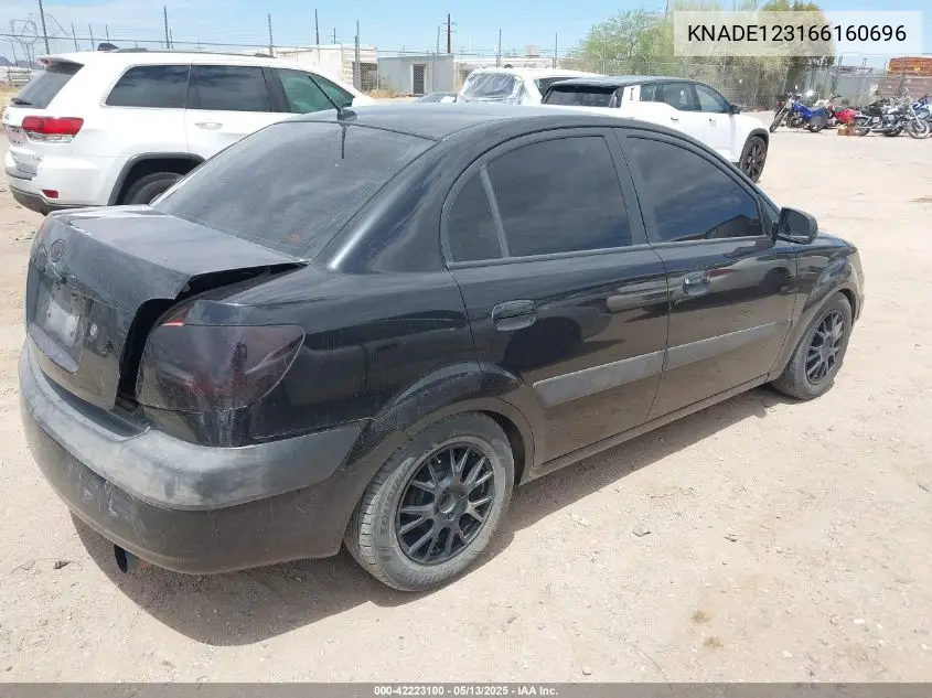 2006 Kia Rio Lx VIN: KNADE123166160696 Lot: 42223100