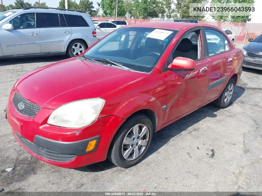 2006 Kia Rio Lx VIN: KNADE123966043593 Lot: 42550072