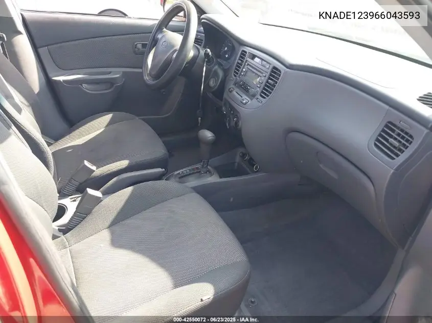 2006 Kia Rio Lx VIN: KNADE123966043593 Lot: 42550072