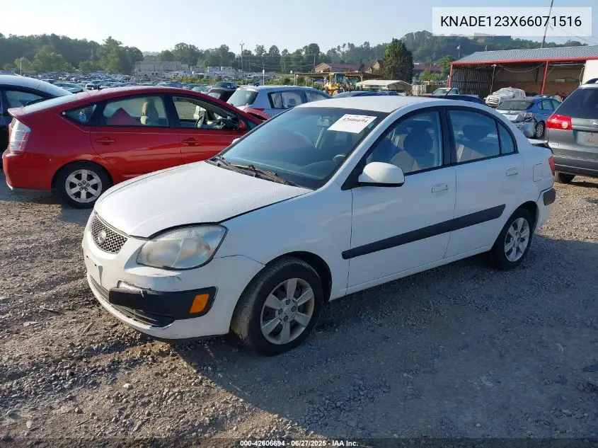 2006 Kia Rio Lx VIN: KNADE123X66071516 Lot: 42606694