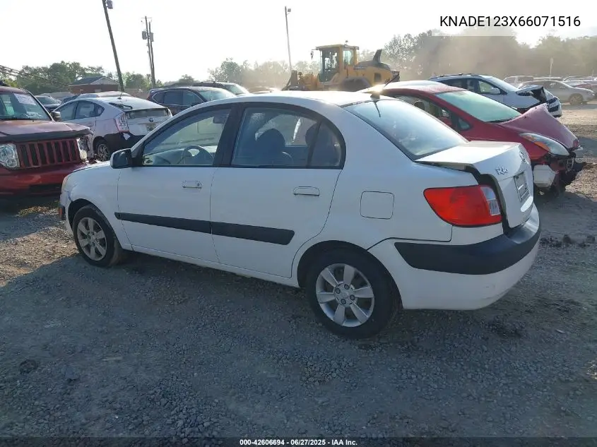 2006 Kia Rio Lx VIN: KNADE123X66071516 Lot: 42606694