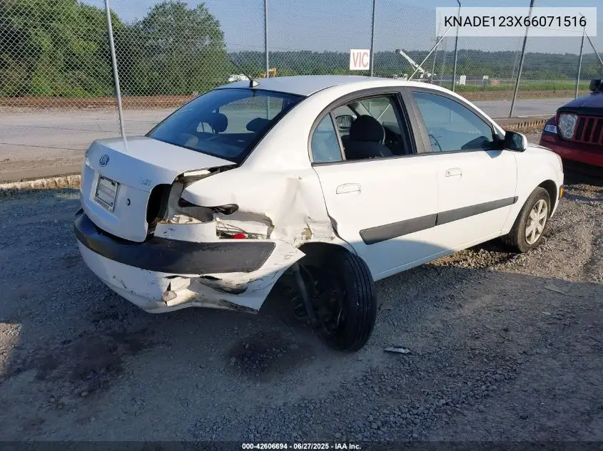 2006 Kia Rio Lx VIN: KNADE123X66071516 Lot: 42606694