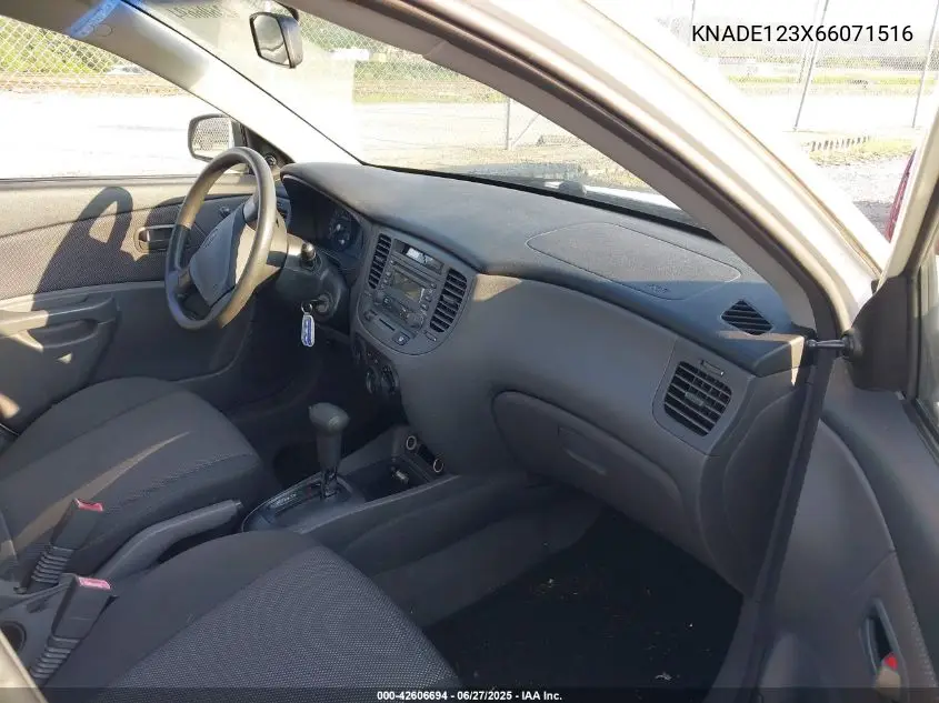2006 Kia Rio Lx VIN: KNADE123X66071516 Lot: 42606694