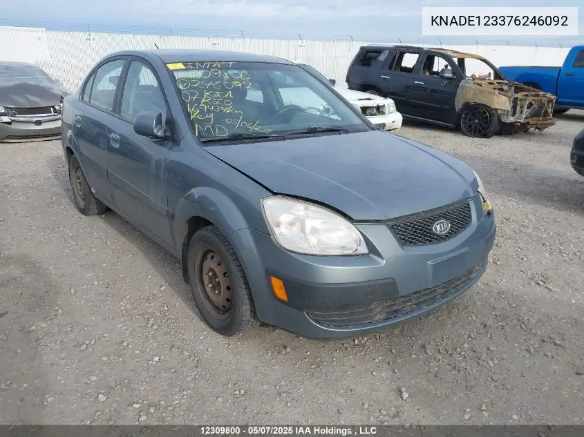 2007 Kia Rio Lx/Sx VIN: KNADE123376246092 Lot: 12309800