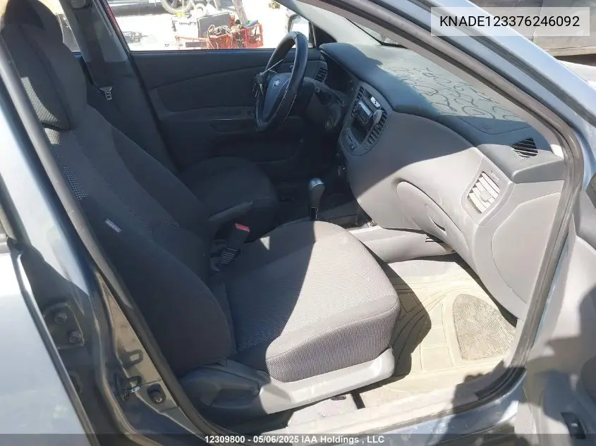 2007 Kia Rio Lx/Sx VIN: KNADE123376246092 Lot: 12309800