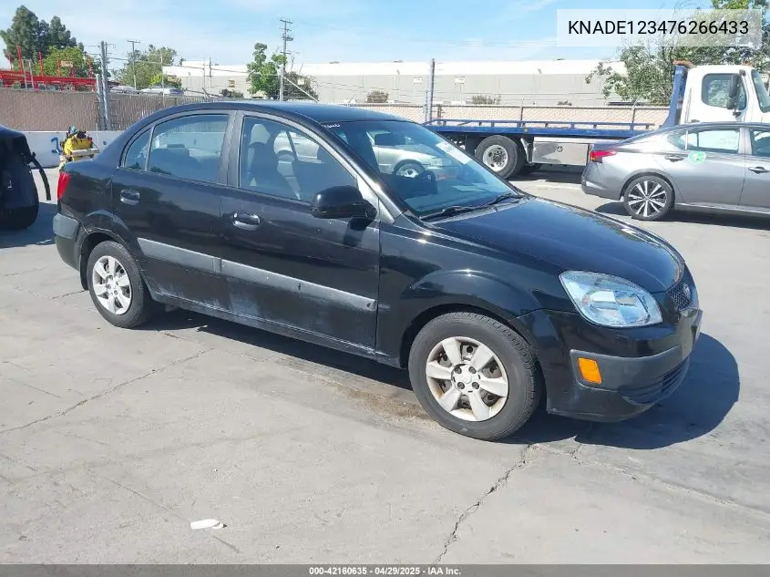 2007 Kia Rio Lx/Sx VIN: KNADE123476266433 Lot: 42160635