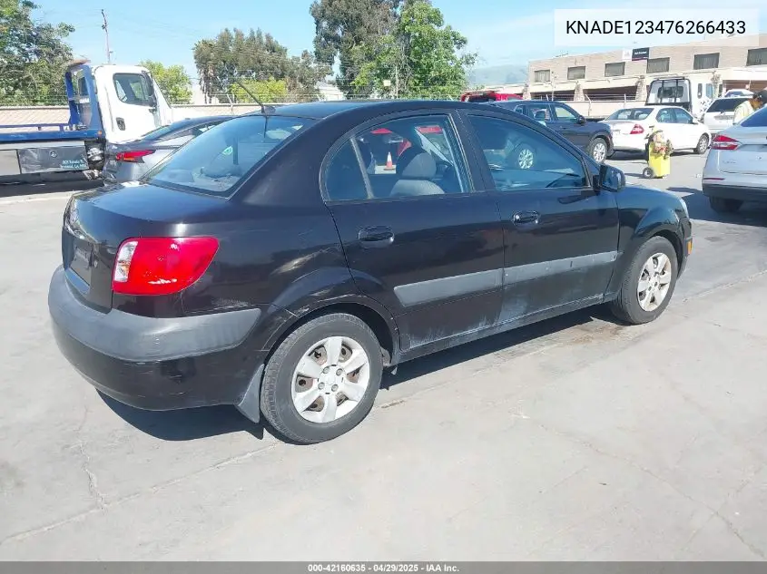 2007 Kia Rio Lx/Sx VIN: KNADE123476266433 Lot: 42160635
