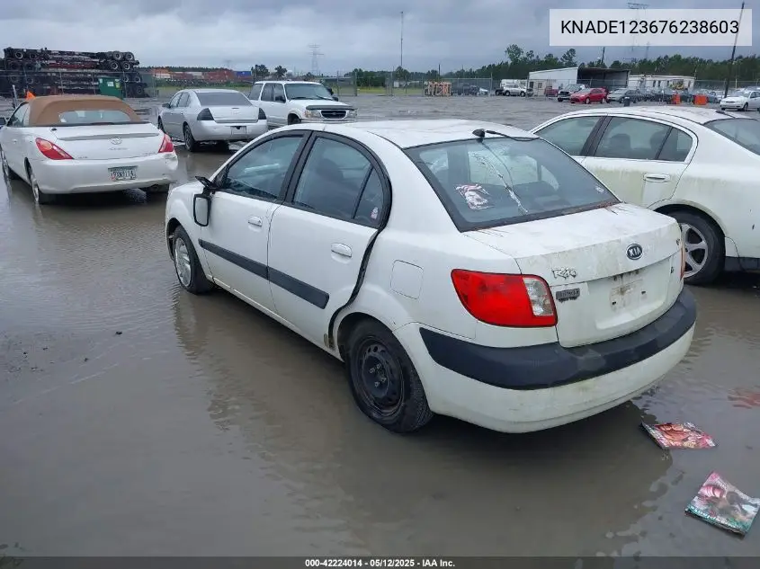2007 Kia Rio Lx VIN: KNADE123676238603 Lot: 42224014