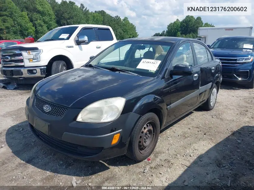 2007 Kia Rio Lx VIN: KNADE123176200602 Lot: 42481167