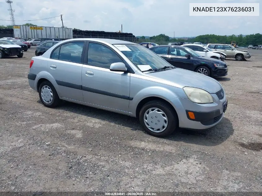 2007 Kia Rio Lx VIN: KNADE123X76236031 Lot: 42634841
