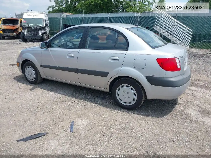 2007 Kia Rio Lx VIN: KNADE123X76236031 Lot: 42634841