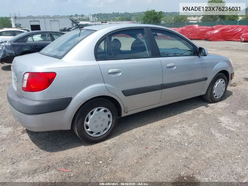 2007 Kia Rio Lx VIN: KNADE123X76236031 Lot: 42634841