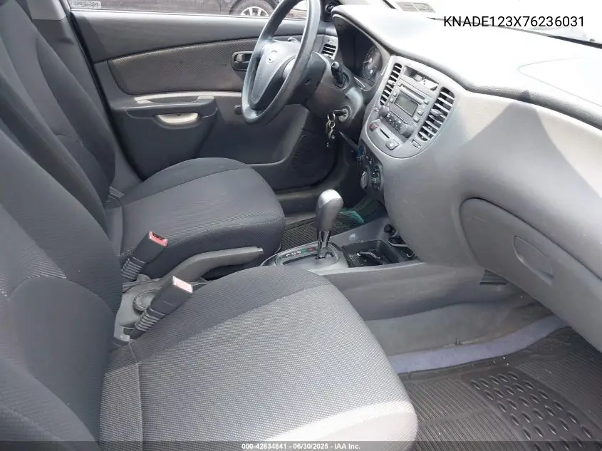 2007 Kia Rio Lx VIN: KNADE123X76236031 Lot: 42634841
