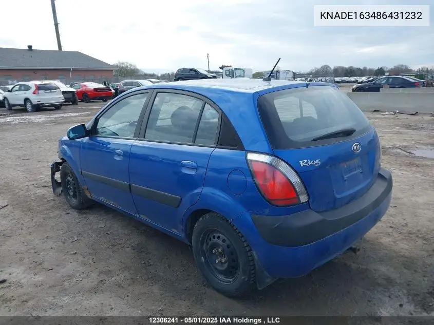 2008 Kia Rio 5 Sx VIN: KNADE163486431232 Lot: 12306241