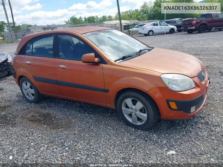 2008 Kia Rio5 Sx VIN: KNADE163X86326307 Lot: 42193134