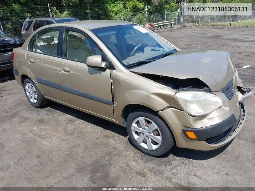 2008 Kia Rio Lx VIN: KNADE123186306131 Lot: 42220275