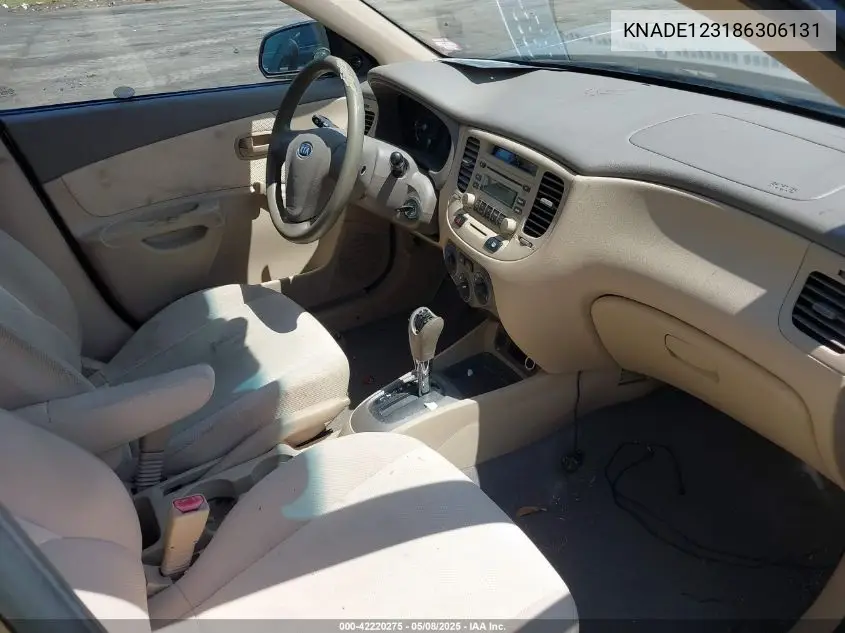 2008 Kia Rio Lx VIN: KNADE123186306131 Lot: 42220275