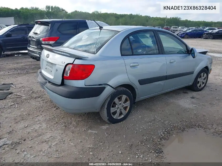 2008 Kia Rio Lx VIN: KNADE123X86328404 Lot: 42232383