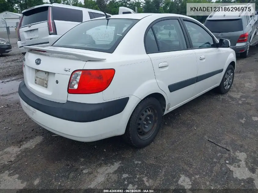 2008 Kia Rio Lx VIN: KNADE123186296975 Lot: 42483592