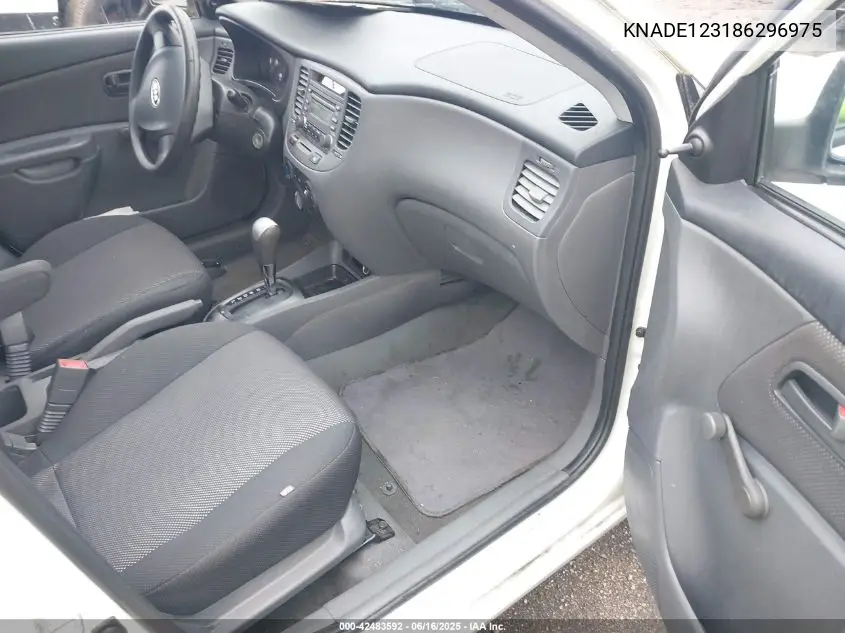 2008 Kia Rio Lx VIN: KNADE123186296975 Lot: 42483592