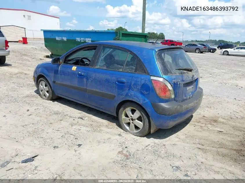 2008 Kia Rio5 Sx VIN: KNADE163486393792 Lot: 42540893